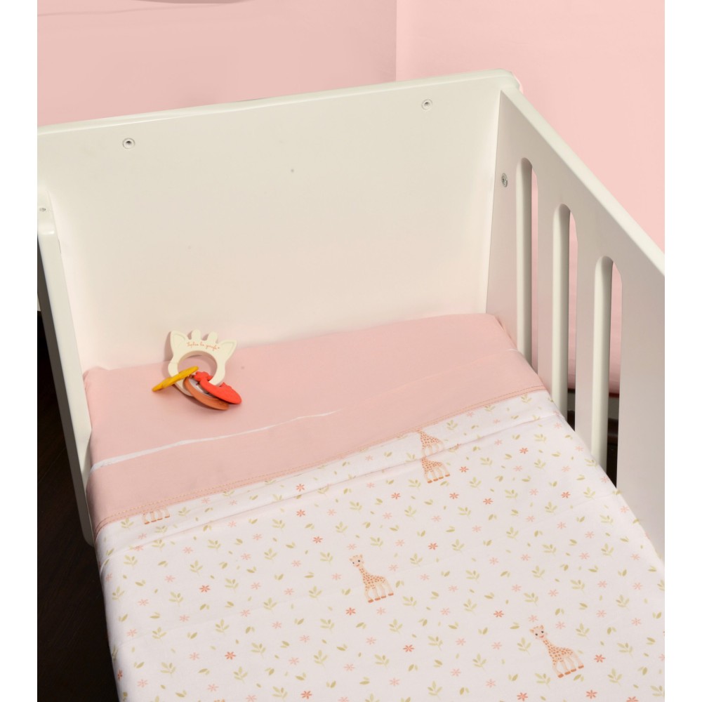 Σεντόνια Λίκνου Σετ 2τ -75x110-100% Βαμβάκι Design 502 Sophie La Girafe