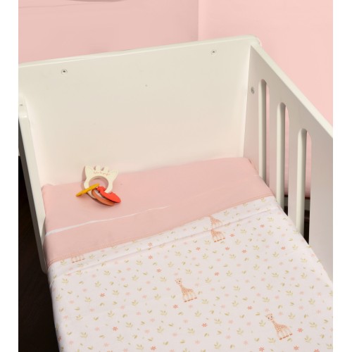 Σεντόνια Λίκνου Σετ 2τ -75x110-100% Βαμβάκι Design 502 Sophie La Girafe