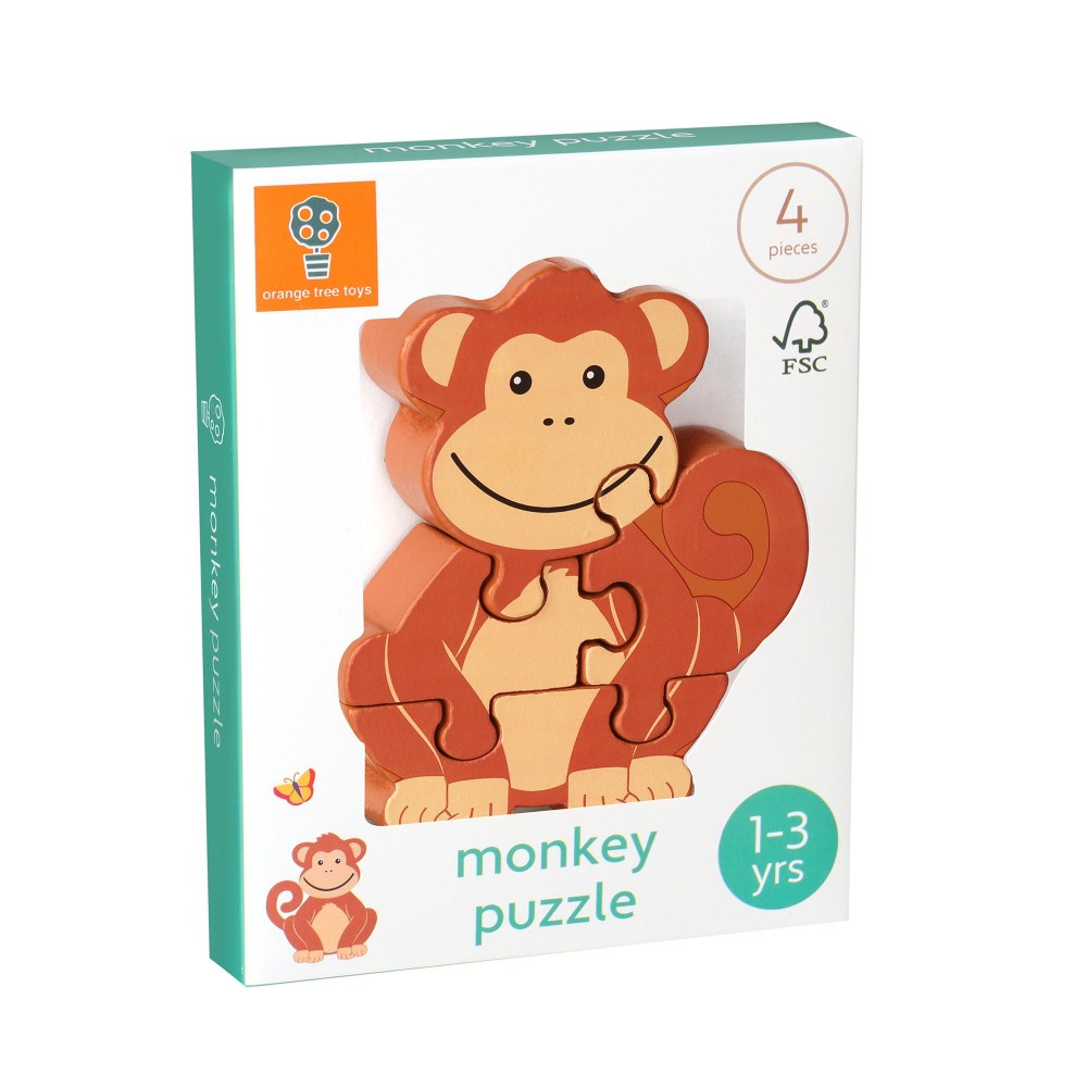 Μικρό Παζλ Μαϊμουδάκι Animals Orange Tree Toys