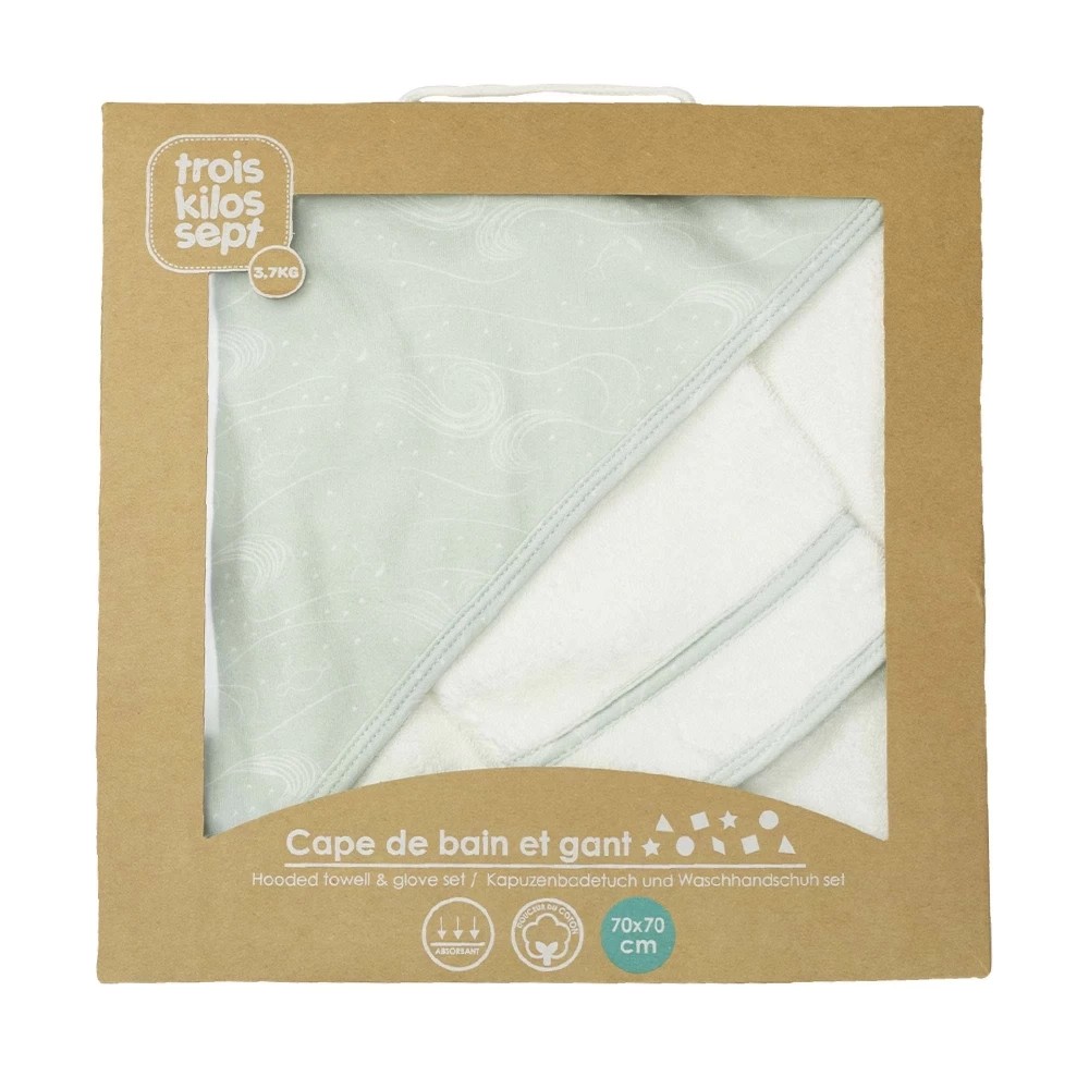 Μπουρνούζι 75x75cm & Γάντι Nova Trois Kilos Sept