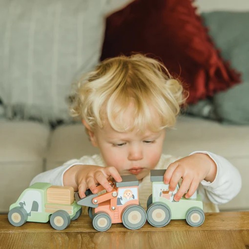Τρακτέρ Push & Pull Farmyard Orange Tree Toys