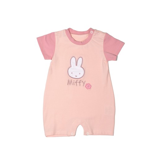 Miffy Des.12 Φορμάκι Καλοκαιρινό Ροζ Ανοιχτό Με Κέντημα 9-12 Mηνών 74 cm
