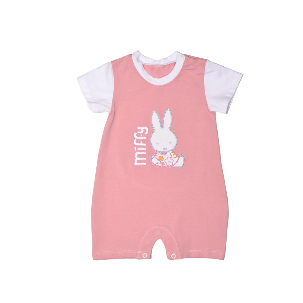 Miffy Des.16 Φορμάκι Καλοκαιρινό Ροζ Μεσαίο Με Κέντημα 9-12 Mηνών 74 cm