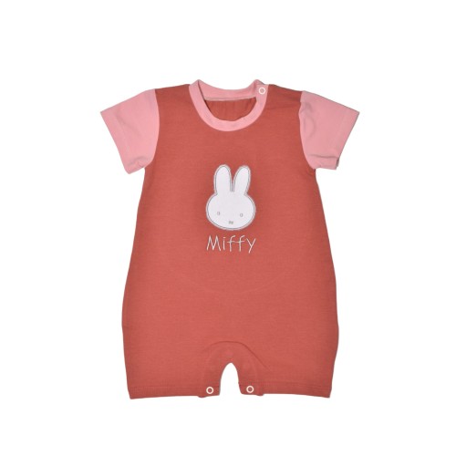 Miffy Des.17 Φορμάκι Καλοκαιρινό Ροζ Σκούρο Με Κέντημα 6-9 Mηνών 68 cm