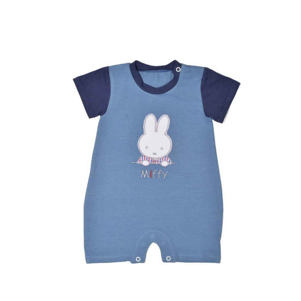 Miffy Des.19 Φορμάκι Καλοκαιρινό Μπλε Μεσαίο Με Κέντημα 9-12 Mηνών 74 cm