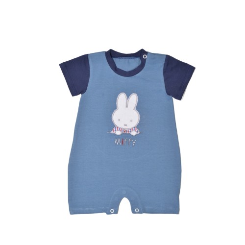 Miffy Des.19 Φορμάκι Καλοκαιρινό Μπλε Μεσαίο Με Κέντημα 9-12 Mηνών 74 cm