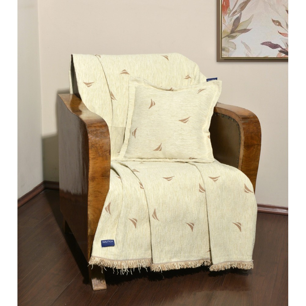 Ριχτάρι Διθέσιο 180x250 cm Σενίλ Εκρού Design 1000