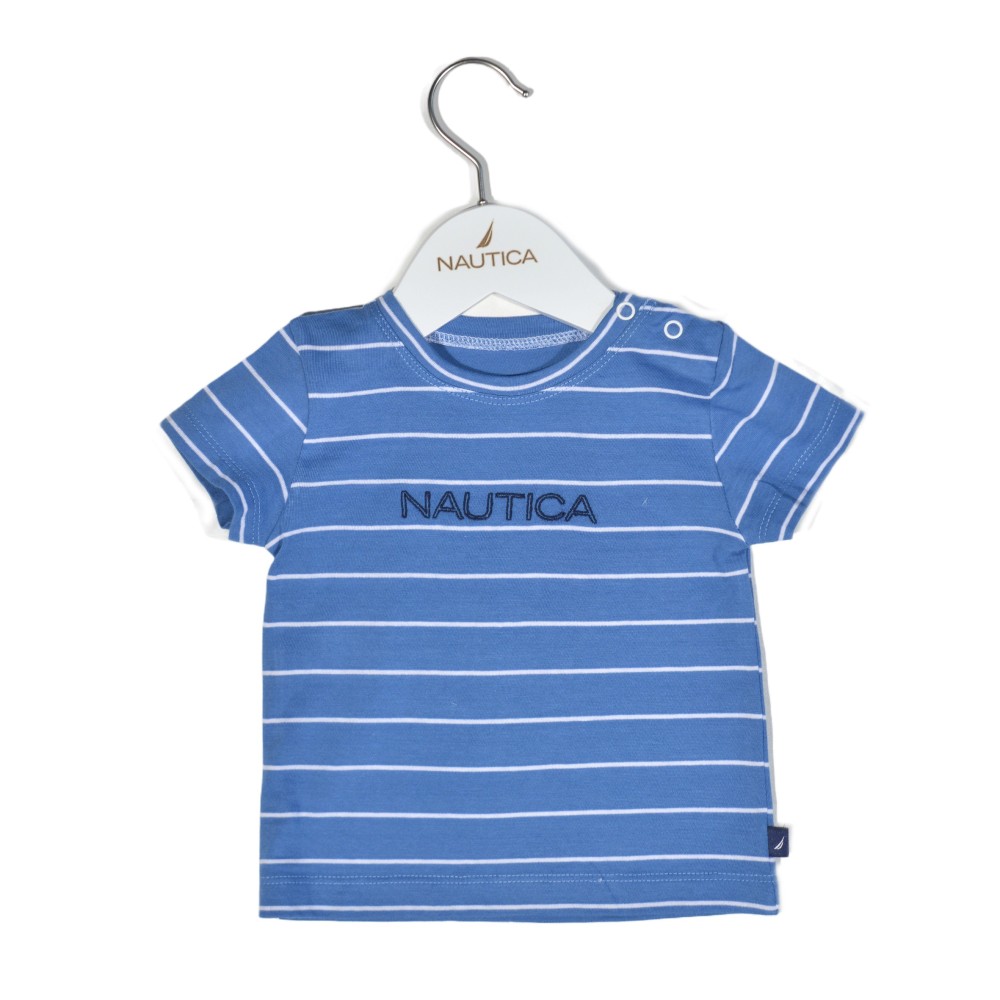 T-Shirt Jersey Organic Design 11  Μπλε Ριγέ 80cm 9-12 μηνών