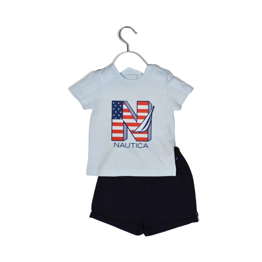 Design 11 Σετ T-Shirt & Shorts Jersey Light Blue / Navy 68cm 3-6 μηνών
