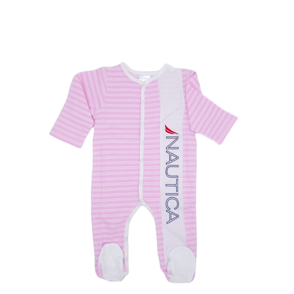 Nautica Des.12 Φορμάκι Interlock Organic Ροζ Ριγέ 68cm 3-6 Μηνών