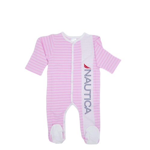 Nautica Des.12 Φορμάκι Interlock Organic Ροζ Ριγέ 68cm 3-6 Μηνών