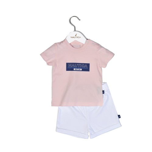 Design 12 Σετ T-Shirt & Shorts Jersey Pink/White 80cm 9-12 μηνών