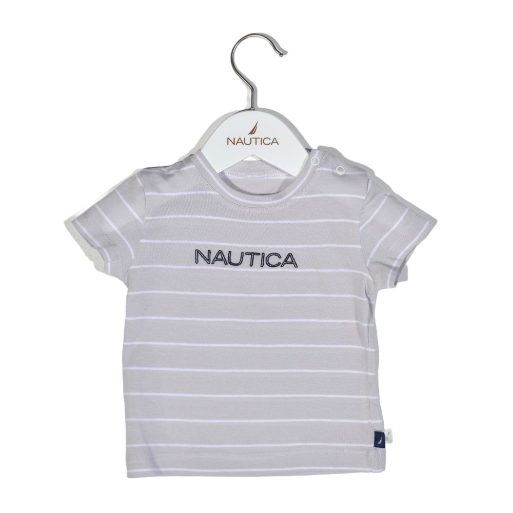 T-Shirt Jersey Organic Design 15 Γκρι Ριγέ 74cm 6-9 μηνών