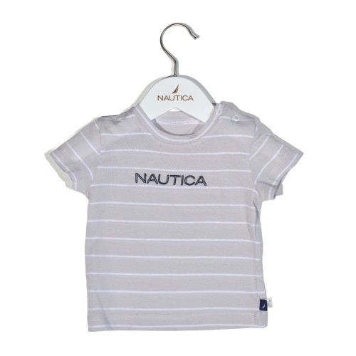 T-Shirt Jersey Organic Design 15 Γκρι Ριγέ 74cm 6-9 μηνών