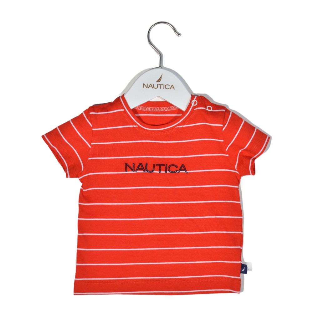 T-Shirt Jersey Organic Design 16  Κόκκινο Ριγέ 68cm 3-6 μηνών
