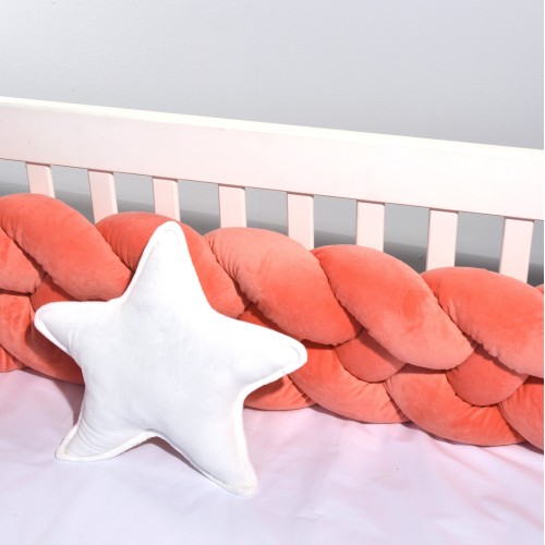 Πλεξούδα βελουτέ 20Χ200 cm Κοραλλί Τετραπλή Design 9060 Oliver Baby