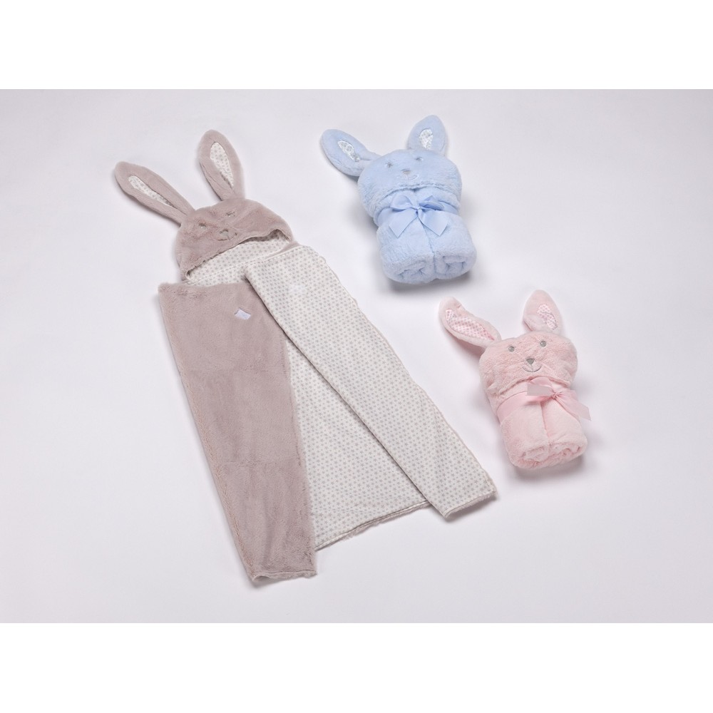 Κουβέρτα Pompon Rabbit 75Χ95cm Σάπιο Μήλο MORA