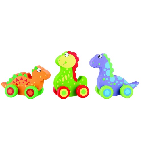 Σετ 3 Δεινόσαυροι Push & Pull Dinosaurs Orange Tree Toys