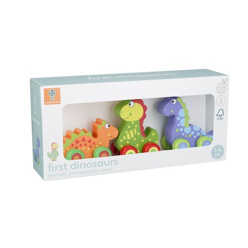 Σετ 3 Δεινόσαυροι Push & Pull Dinosaurs Orange Tree Toys