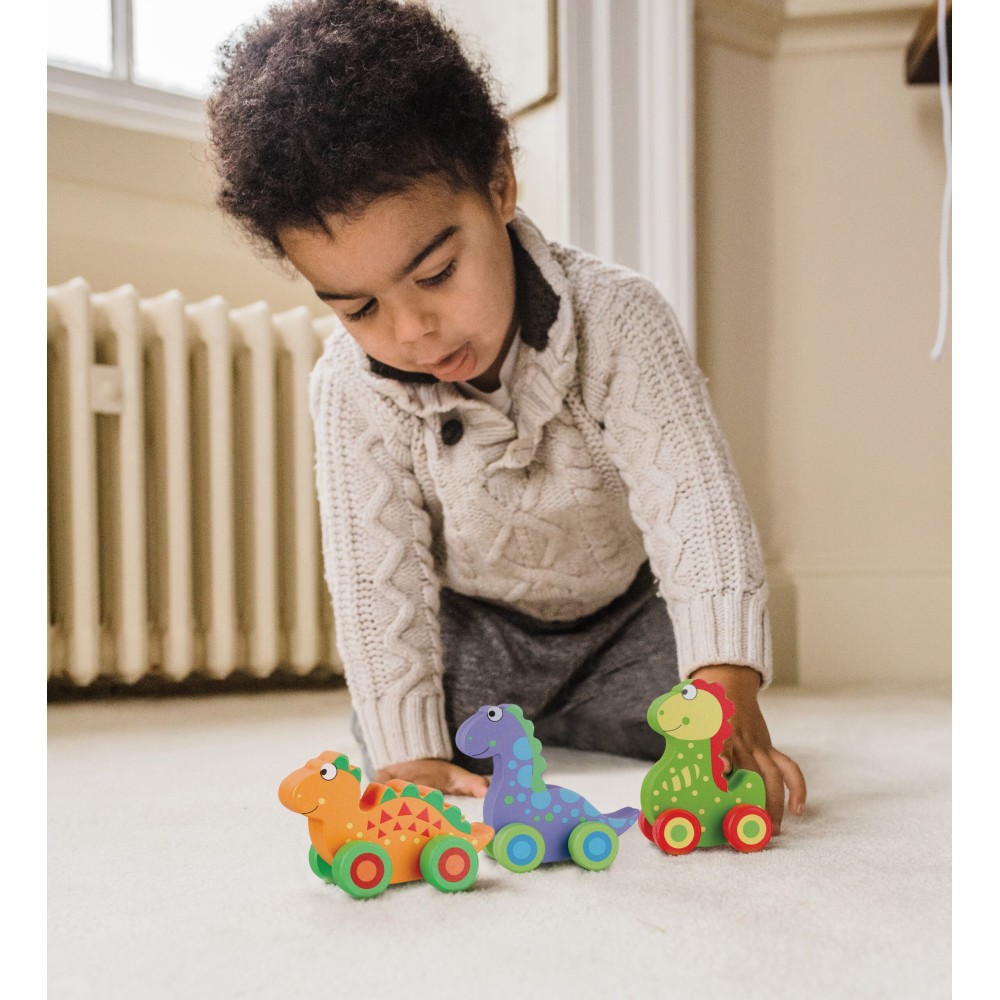 Σετ 3 Δεινόσαυροι Push & Pull Dinosaurs Orange Tree Toys