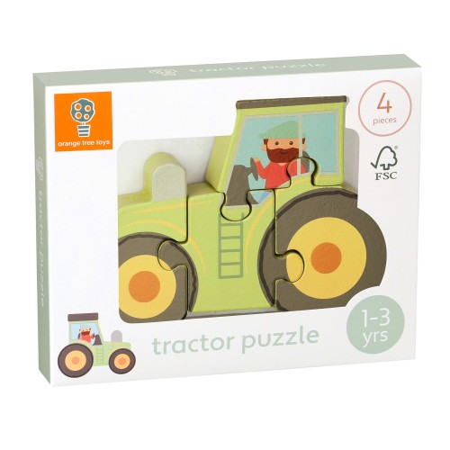 Μικρό Παζλ Τρακτέρ Farmyard Orange Tree Toys
