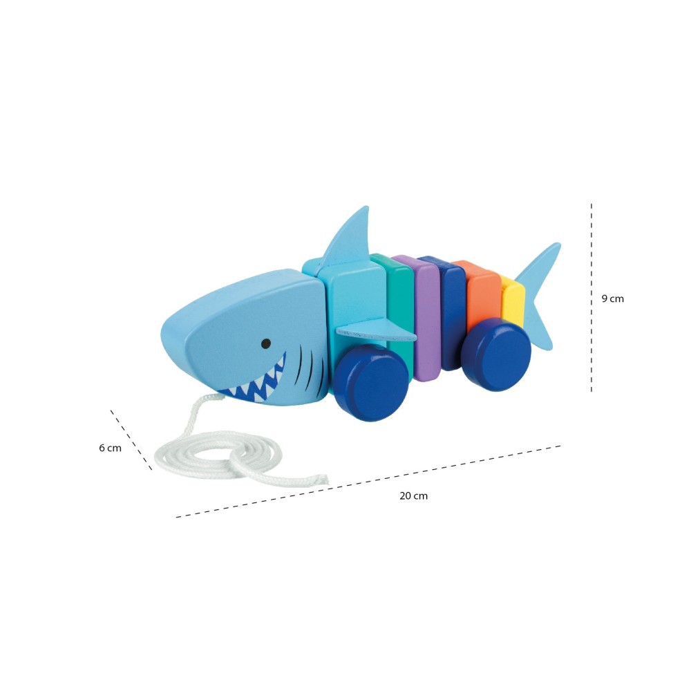 Καρχαρίας Συρόμενο Ξύλινο Παιχνίδι Sea Life Orange Tree Toys