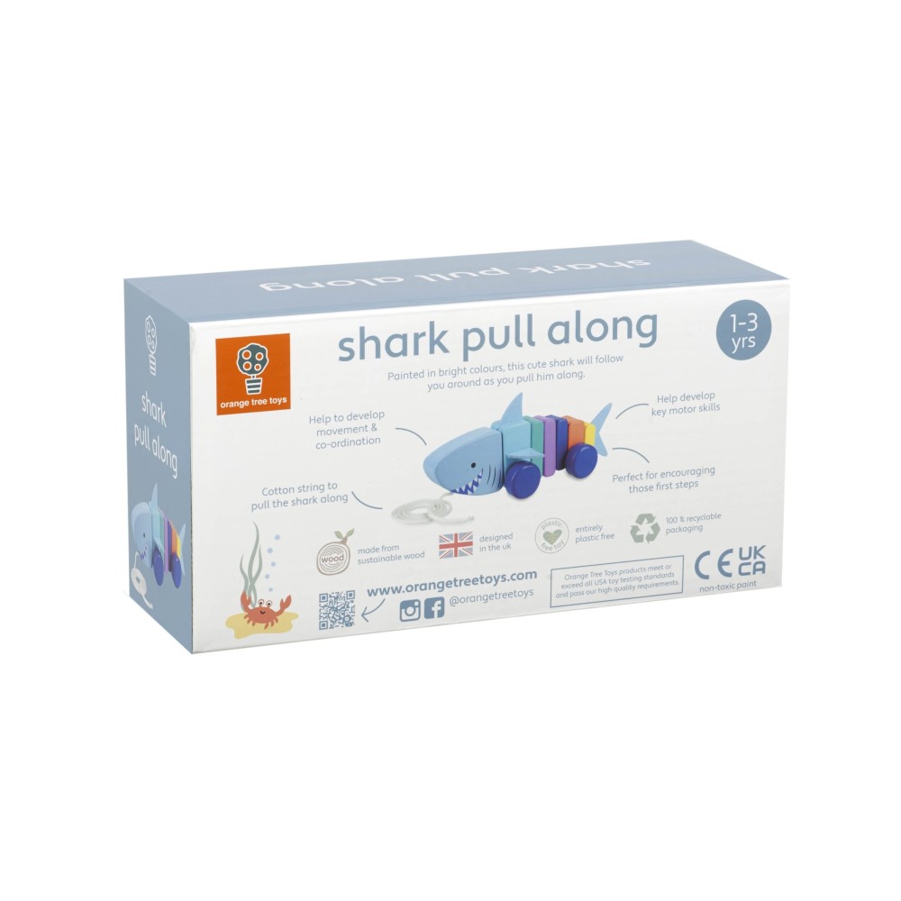 Καρχαρίας Συρόμενο Ξύλινο Παιχνίδι Sea Life Orange Tree Toys