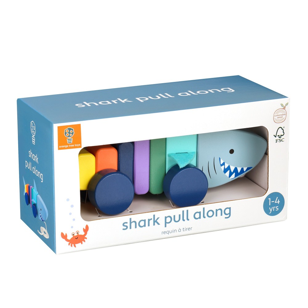 Καρχαρίας Συρόμενο Ξύλινο Παιχνίδι Sea Life Orange Tree Toys