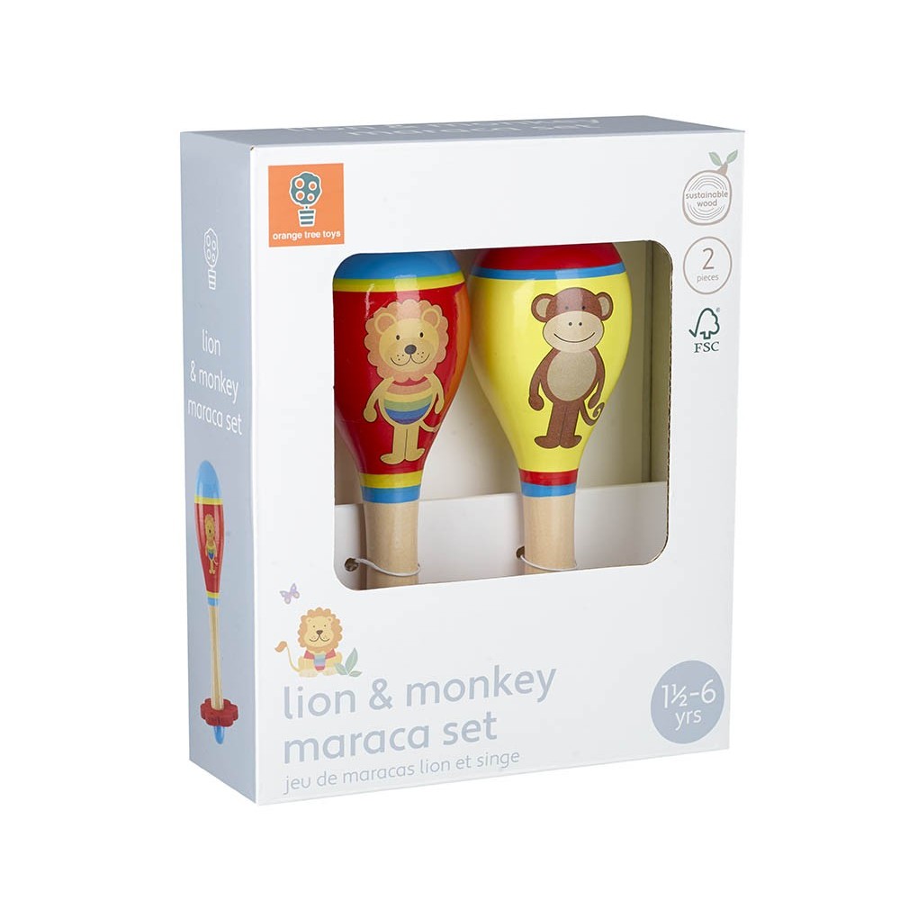 Σετ Μαράκες Λιοντάρι & Μαιμού Animals Orange Tree Toys