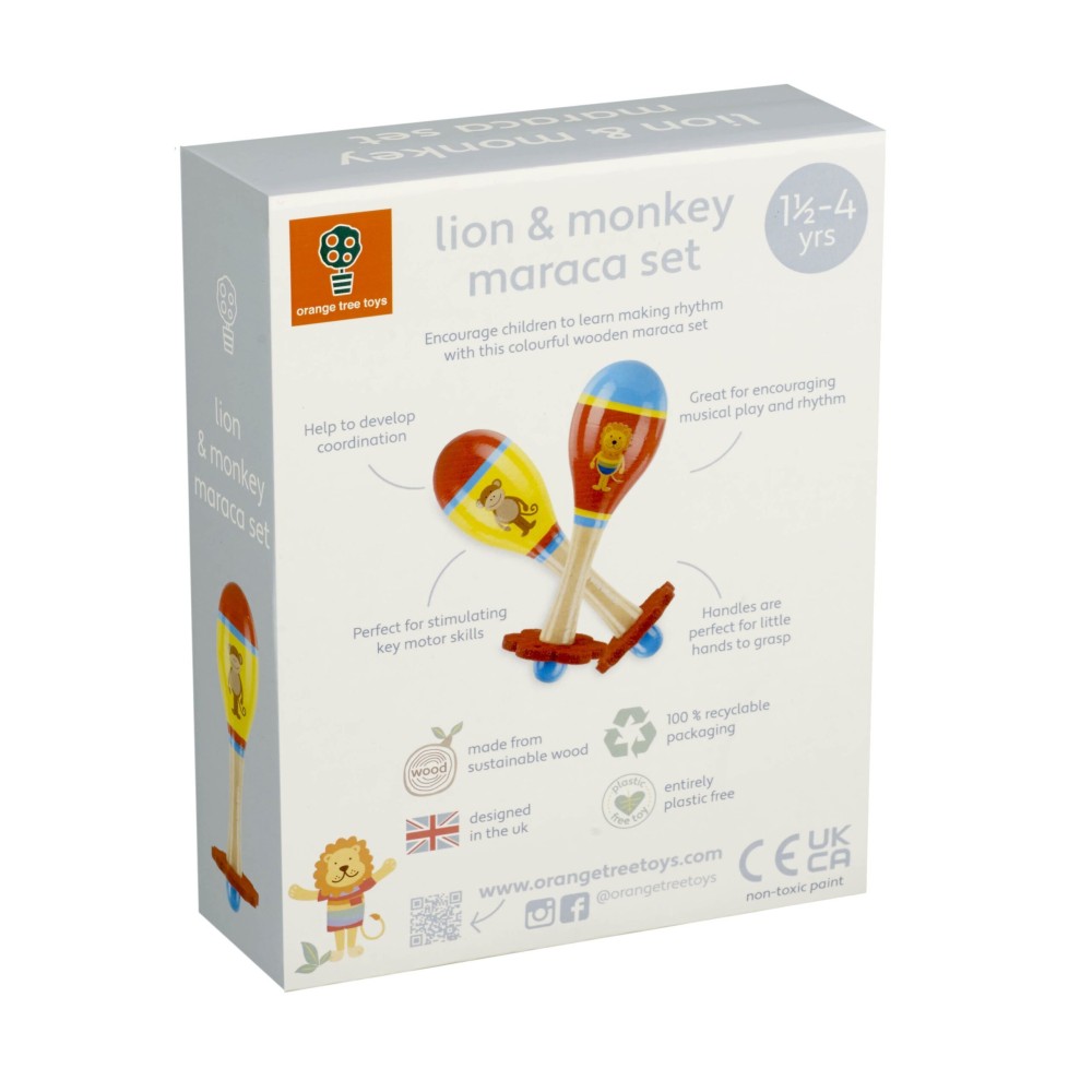 Σετ Μαράκες Λιοντάρι & Μαιμού Animals Orange Tree Toys