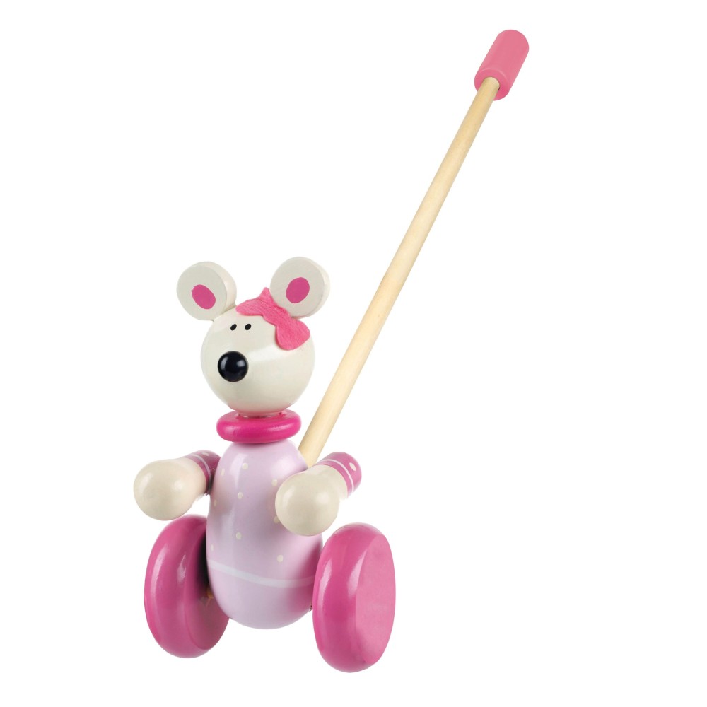 Παιχνίδι Ώθησης Pink Mouse Animals Orange Tree Toys (FSC®)