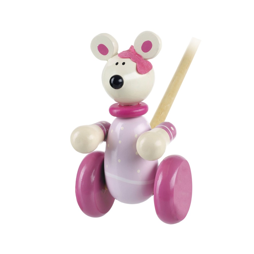 Παιχνίδι Ώθησης Pink Mouse Animals Orange Tree Toys (FSC®)