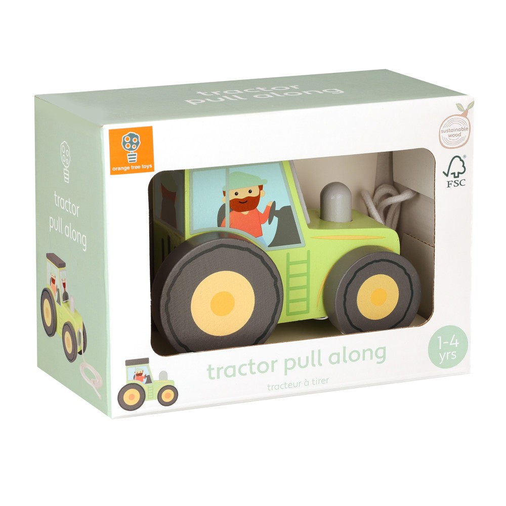Τρακτέρ Pull Along Farmyard Orange Tree Toys (FSC®)