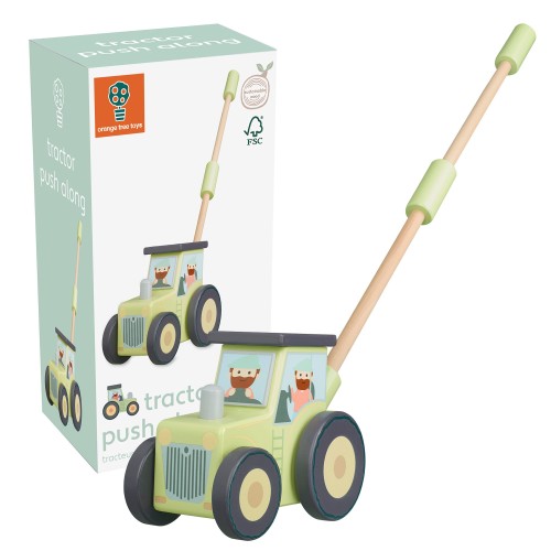Τρακτέρ Push Along Farmyard Orange Tree Toys