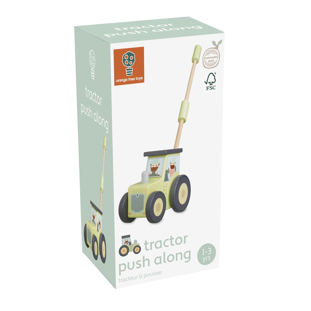 Τρακτέρ Push Along Farmyard Orange Tree Toys