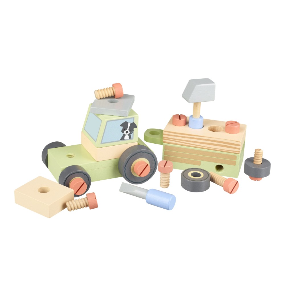 Τρακτέρ με Εργαλεία Farmyard Orange Tree Toys