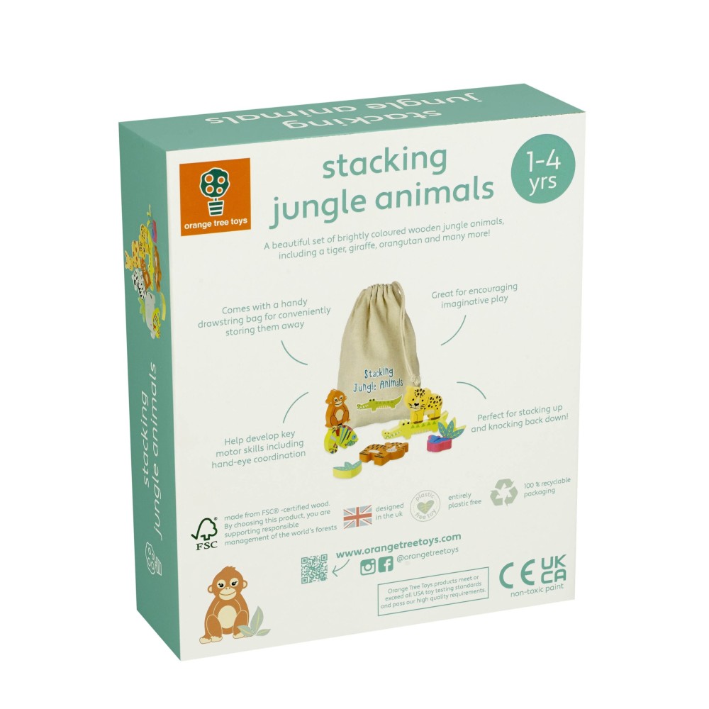 Πύργος Στοίβαξης Jungle Animals Orange Tree Toys