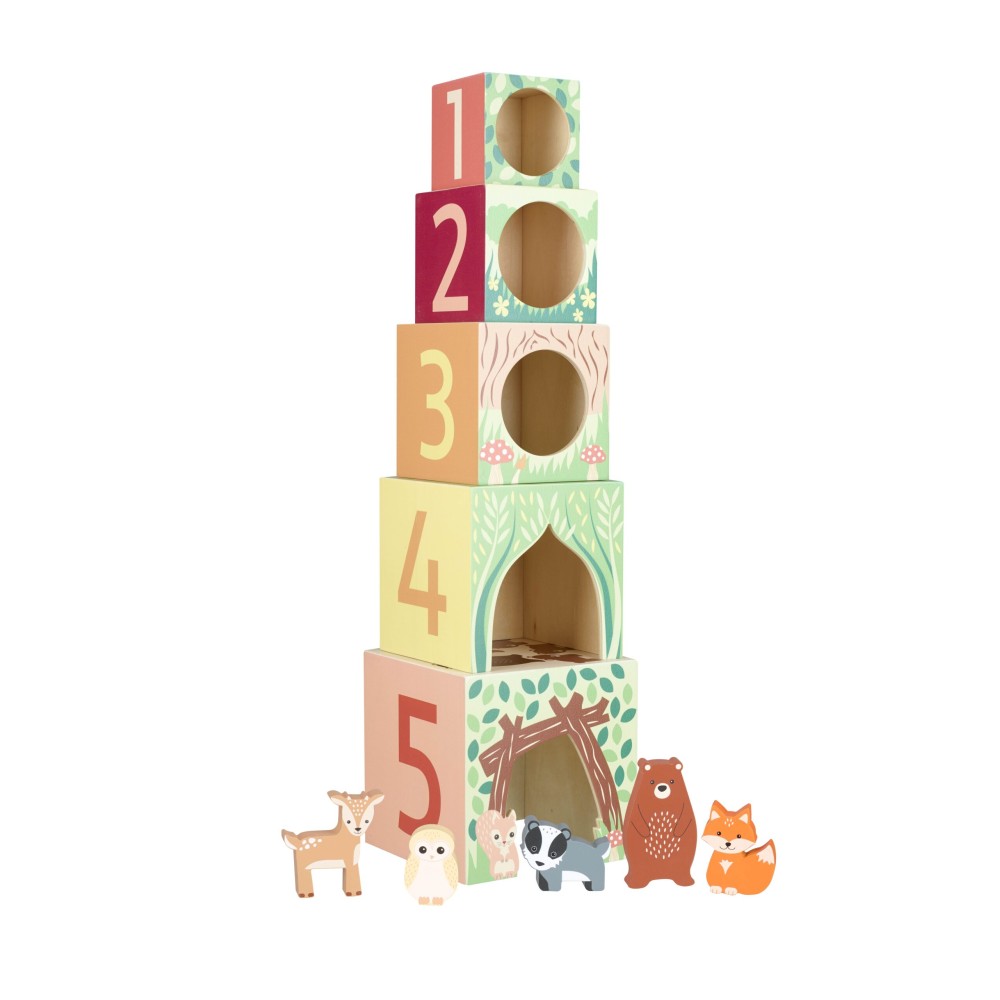 Κύβοι Στοίβαξης Woodland Orange Tree Toys