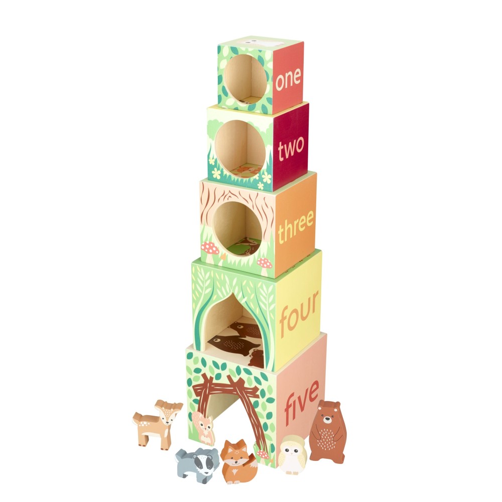 Κύβοι Στοίβαξης Woodland Orange Tree Toys