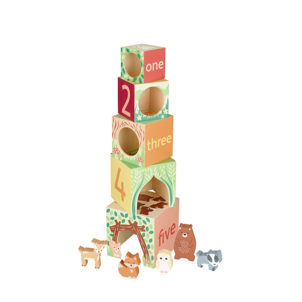 Κύβοι Στοίβαξης Woodland Orange Tree Toys