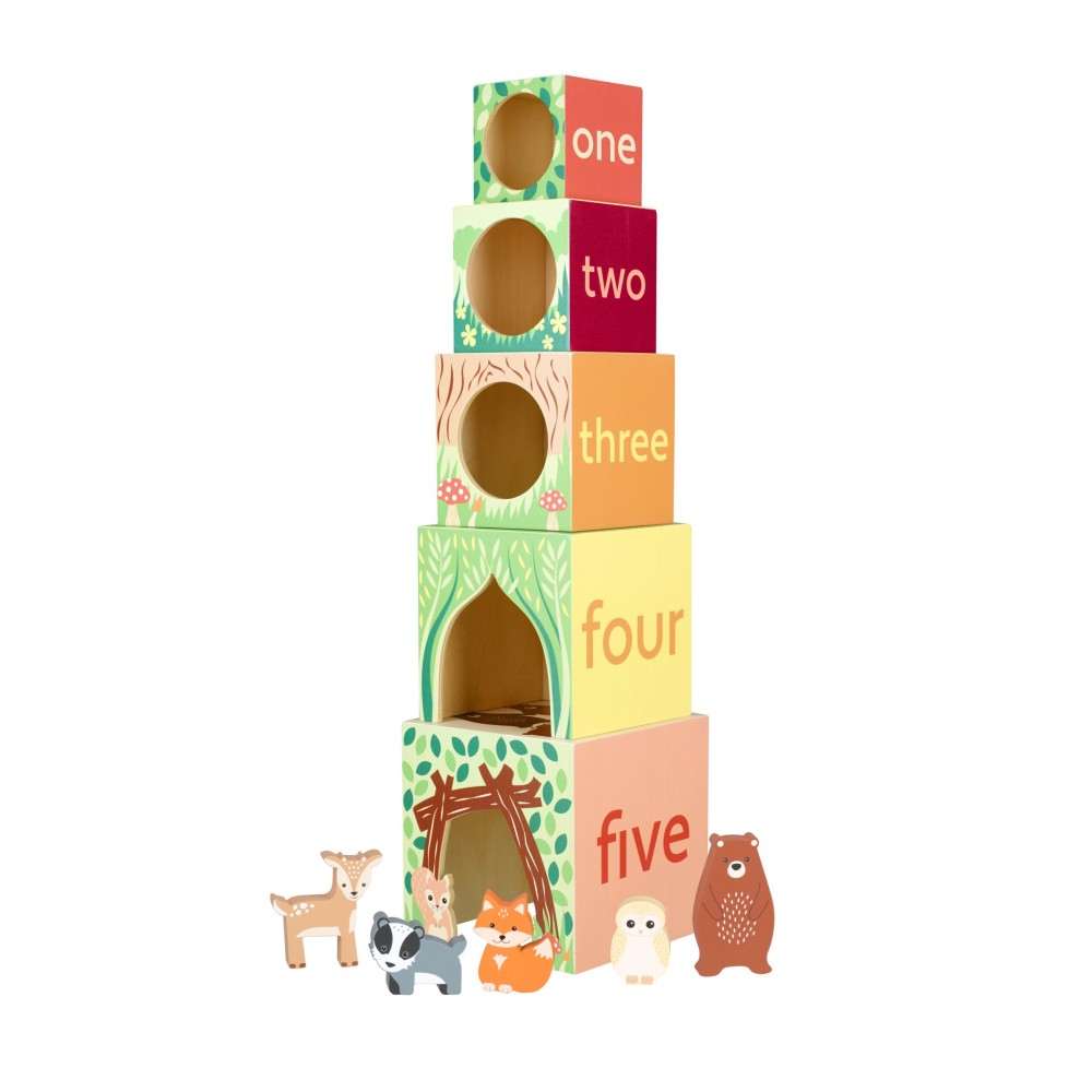 Κύβοι Στοίβαξης Woodland Orange Tree Toys