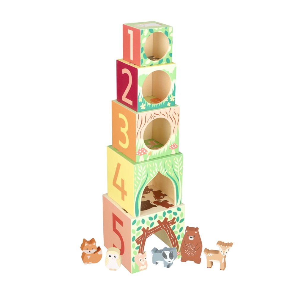 Κύβοι Στοίβαξης Woodland Orange Tree Toys