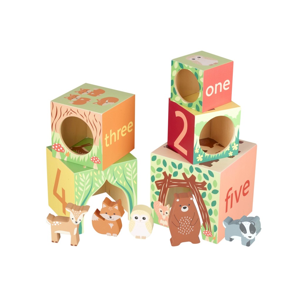 Κύβοι Στοίβαξης Woodland Orange Tree Toys
