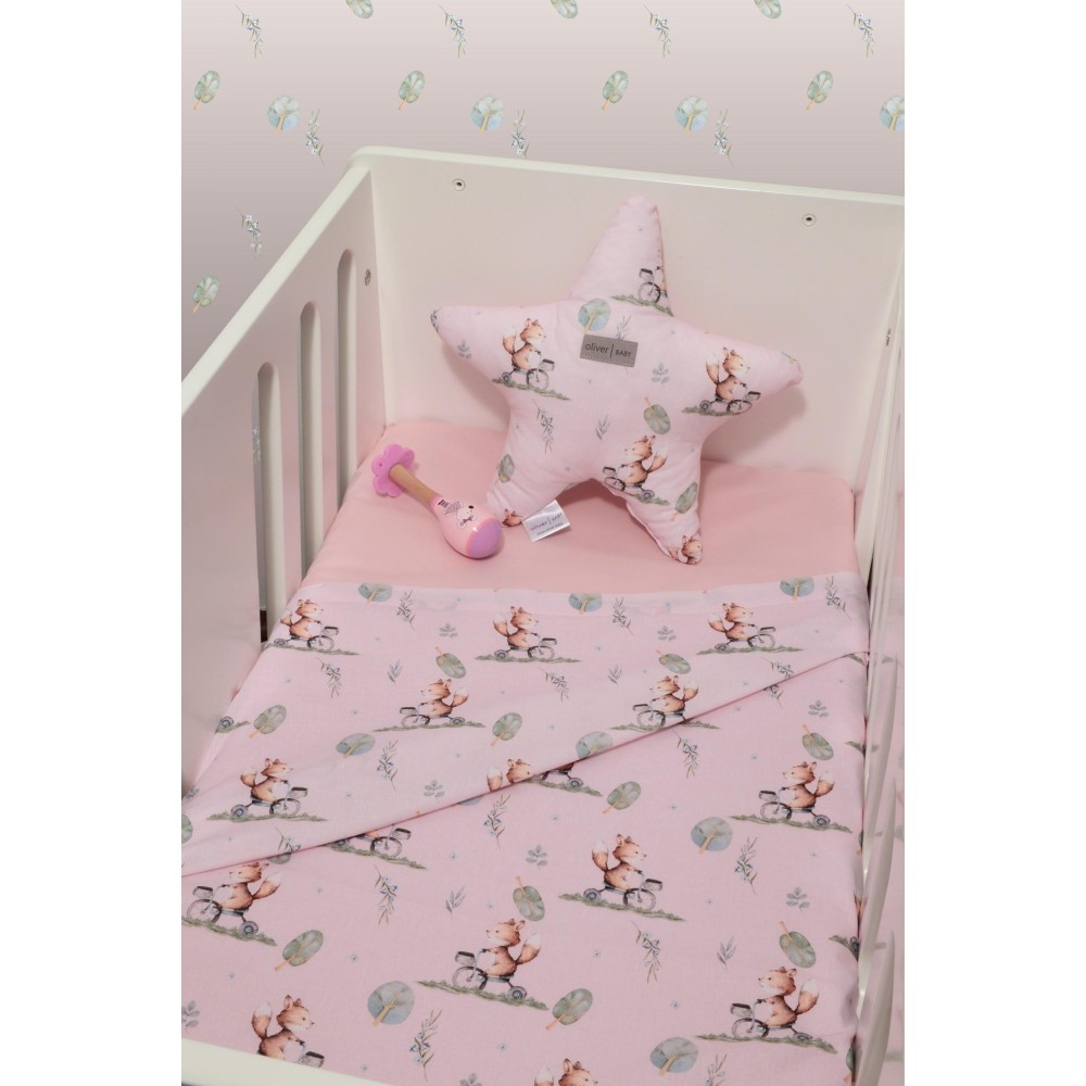 Σετ 2 Σεντόνια Λίκνου 80x110cm 100% Βαμβάκι Des. 422 Oliver Baby