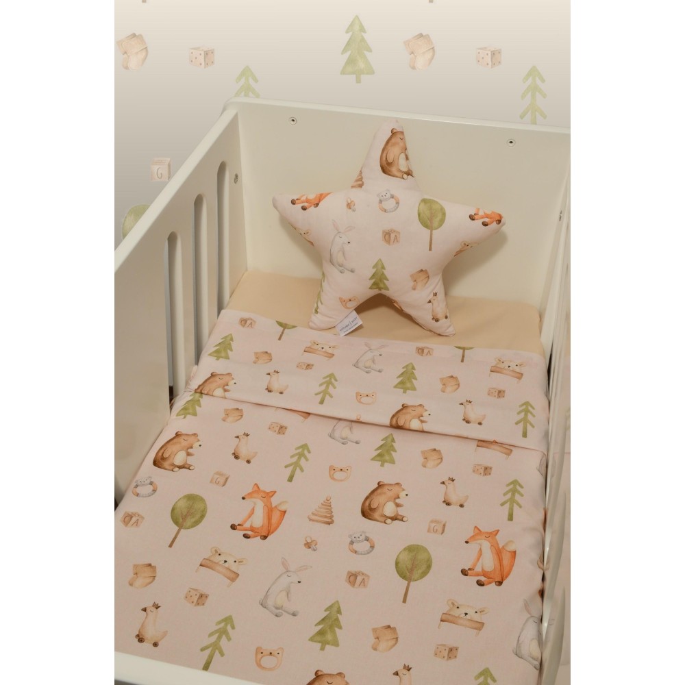 Σετ 2 Σεντόνια Λίκνου 80x110cm 100% Βαμβάκι Des. 428 Oliver Baby