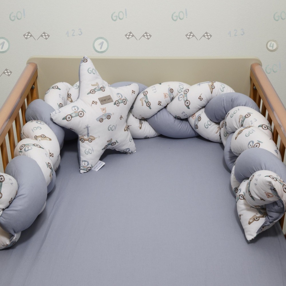 Πλεξούδα Τριπλή Βαμβακερή Design 421 20x200cm με Ειδική Εσωτερική Επένδυση Oliver Baby