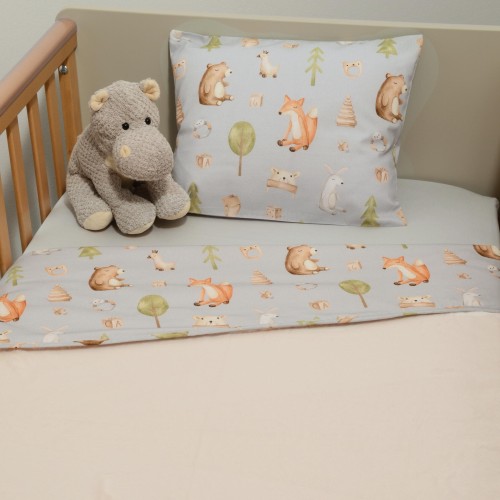 Minky ΝEW Κουβέρτα Λίκνου Διπλής Όψης 75x95 Des.427 Oliver Baby