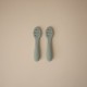 Σετ 2 Εκπαιδευτικά Κουταλάκια Σιλικόνης Cambridge Blue/Shifting Sand - 2 Pack - Mushie