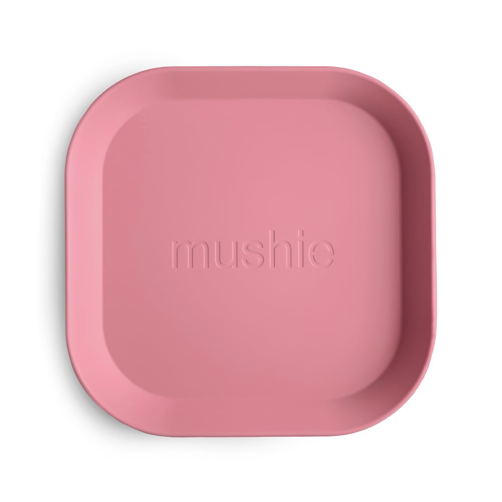 Σετ 2 Τετράγωνα Πιάτα PP Dusty Rose   - Mushie