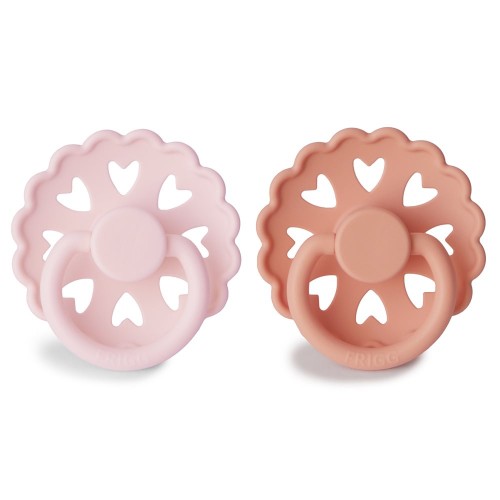 Σετ 2 Πιπίλες Σιλικόνης FRIGG Fairytale White Lilac/Pretty in Peach 0-6 Μηνών